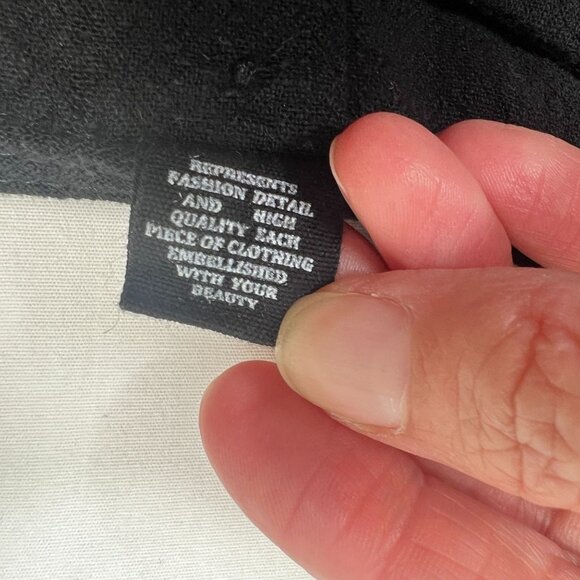 Prinbara Cropped Ruffle Tank Top Sleeveless Linen Blend Black XL - Picture 12 of 12